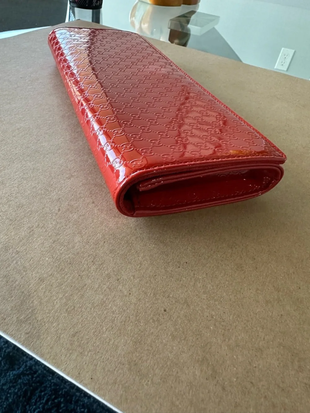 Gucci Glossy Red Patent GG Continental Clutch Wallet - Picture 6 of 12